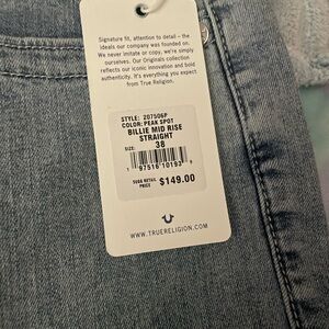 Brand new pair of True Religion jeans with the tag still attached.